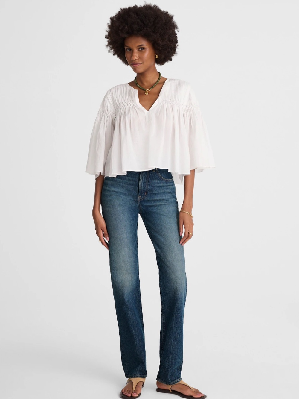 Madewell The Longline Straight Jean in Medium Blue Wash, Size 26